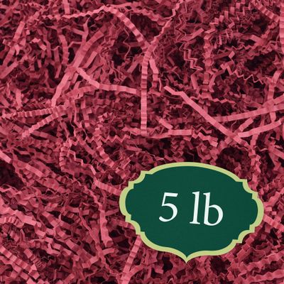Arcadia Garden Products 5 lbs - Burgundy Crinkle Shredded Color Paper Filler Box Stuffing for Gift Wrapping & Crafts, Basket Filling, Confetti, Packaging & Shipping - RPC05BY