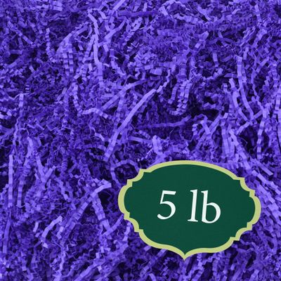 Arcadia Garden Products 5 lbs - Purple Crinkle Shredded Color Paper Filler Box Stuffing for Gift Wrapping & Crafts, Basket Filling, Confetti, Packaging & Shipping - RPC05PU