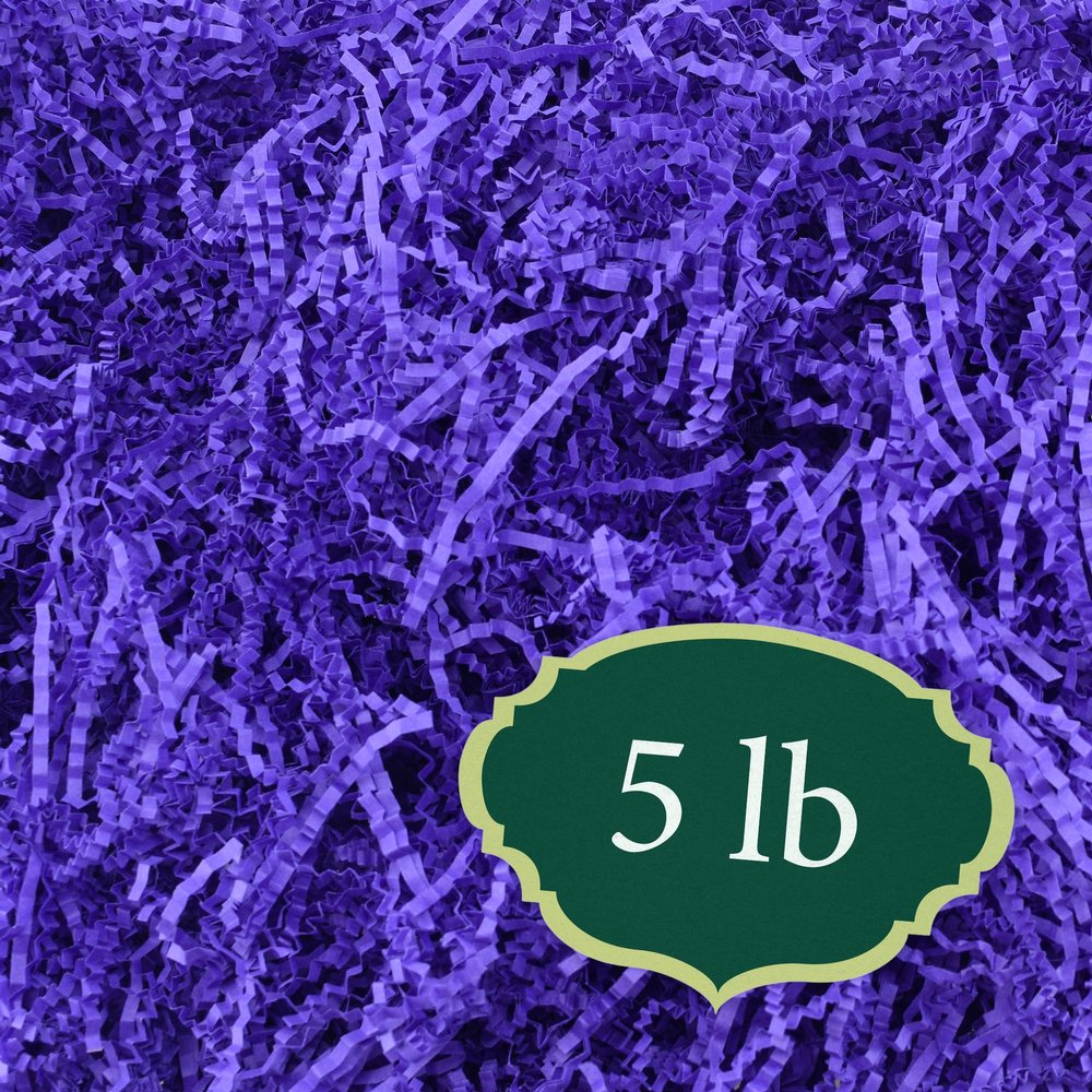 Arcadia Garden Products 5 lbs - Purple Crinkle Shredded Color Paper Filler Box Stuffing for Gift Wrapping & Crafts, Basket Filling, Confetti, Packaging & Shipping - RPC05PU