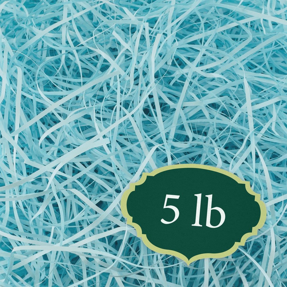 Arcadia Garden Products 5 lbs - Light Blue Straight Shredded Color Paper Filler Box Stuffing for Gift Wrapping & Crafts, Basket Filling, Confetti, Packaging & Shipping - RPS05LB