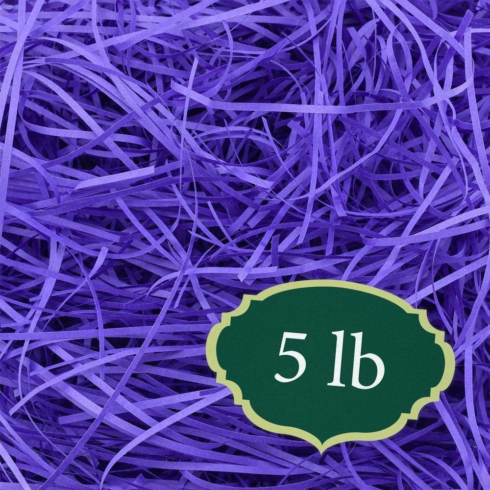 Arcadia Garden Products 5 lbs - Purple Straight Shredded Color Paper Filler Box Stuffing for Gift Wrapping & Crafts, Basket Filling, Confetti, Packaging & Shipping - RPS05PU