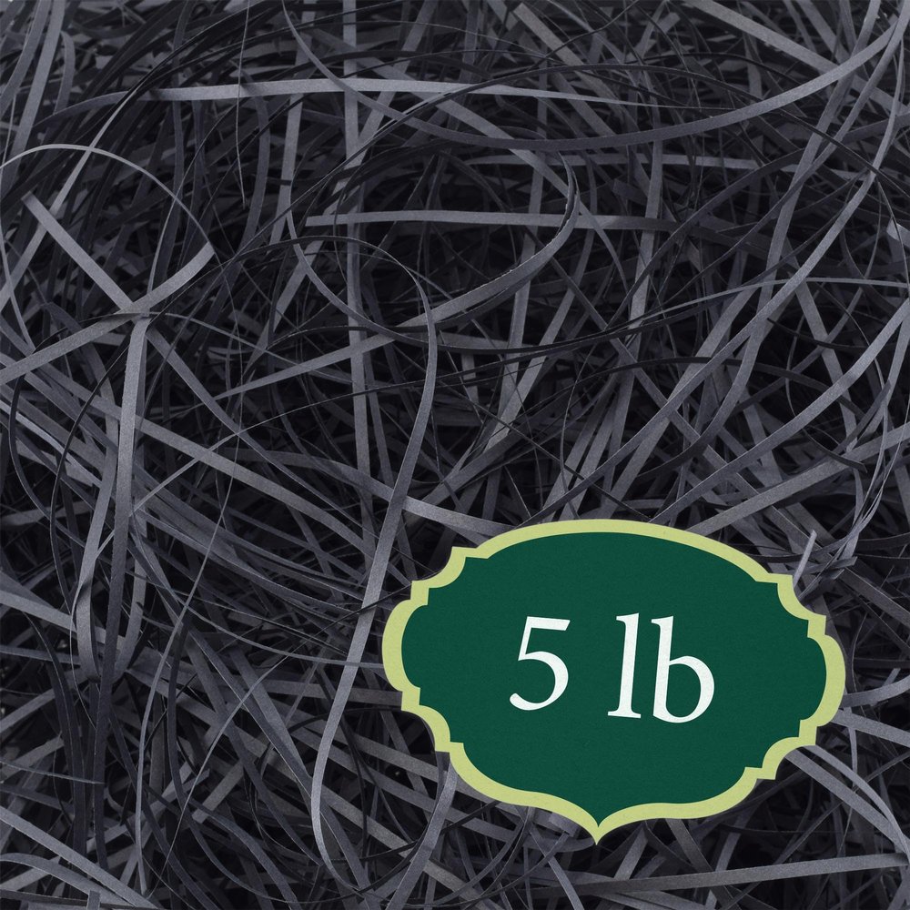 Arcadia Garden Products 5 lbs - Black Straight Shredded Color Paper Filler Box Stuffing for Gift Wrapping & Crafts, Basket Filling, Confetti, Packaging & Shipping - RPS05BK