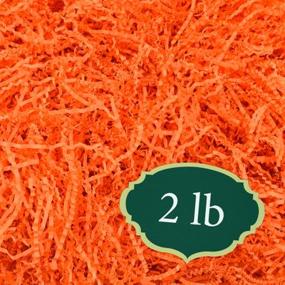Arcadia Garden Products 2 lbs - Orange Crinkle Shredded Color Paper Filler Box Stuffing for Gift Wrapping & Crafts, Basket Filling, Confetti, Packaging & Shipping - RPC02OR