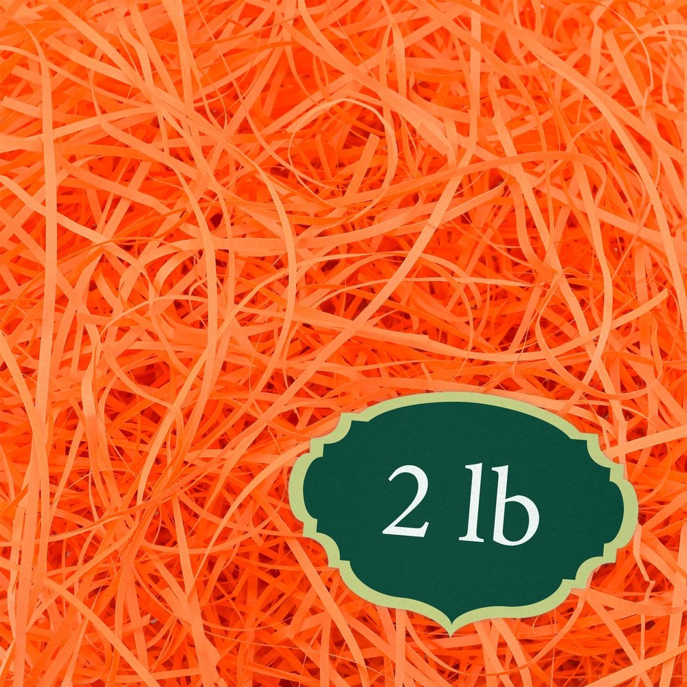 Arcadia Garden Products 2 lbs - Orange Straight Shredded Color Paper Filler Box Stuffing for Gift Wrapping & Crafts, Basket Filling, Confetti, Packaging & Shipping - RPS02OR