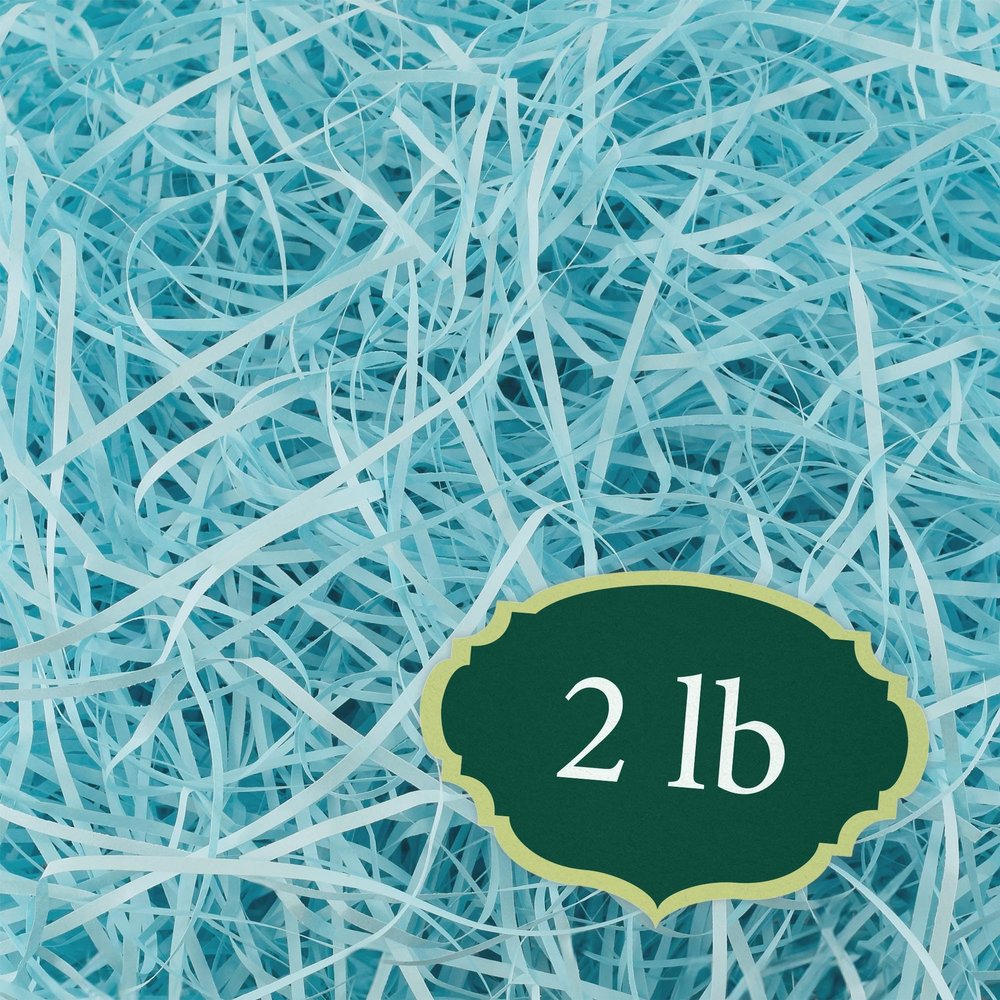Arcadia Garden Products 2 lbs - Light Blue Straight Shredded Color Paper Filler Box Stuffing for Gift Wrapping & Crafts, Basket Filling, Confetti, Packaging & Shipping - RPS02LB