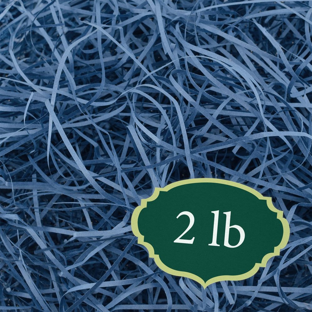 Arcadia Garden Products 2 lbs - Blue Straight Shredded Color Paper Filler Box Stuffing for Gift Wrapping & Crafts, Basket Filling, Confetti, Packaging & Shipping - RPS02BL