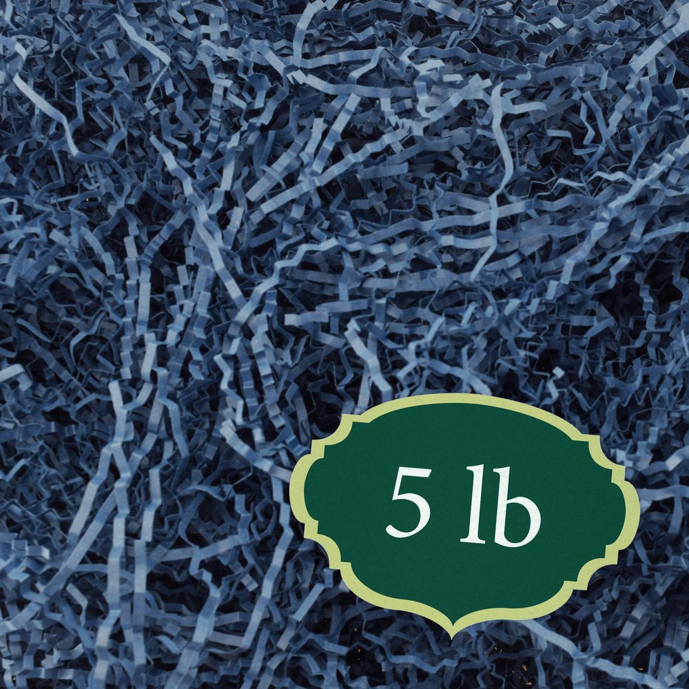 Arcadia Garden Products 5 lbs - Blue Crinkle Shredded Color Paper Filler Box Stuffing for Gift Wrapping & Crafts, Basket Filling, Confetti, Packaging & Shipping - RPC05BL