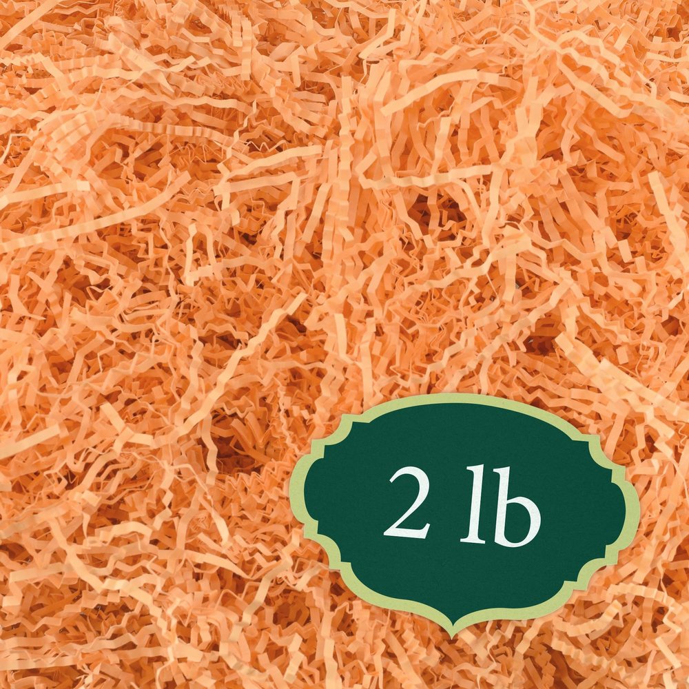 Arcadia Garden Products 2 lbs - Peach Crinkle Shredded Color Paper Filler Box Stuffing for Gift Wrapping & Crafts, Basket Filling, Confetti, Packaging & Shipping - RPC02PE