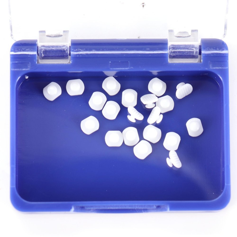20Pcs/Box Dental Orthodontic Lingual Button Bondable Composite Ceramic Round/Rectangular Base (Composite Lingual Button Rectangular)