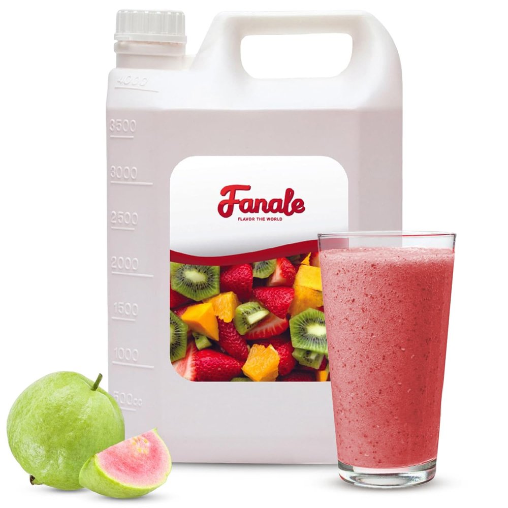 Fanale Premium Flavoring Concentrated Syrup for Bubble Tea 11 lb | Guava Flavor Syrup | for Boba Tea, Smoothies, Slushes, Desserts | 11lb | Pack of 4 | SRP210-CS