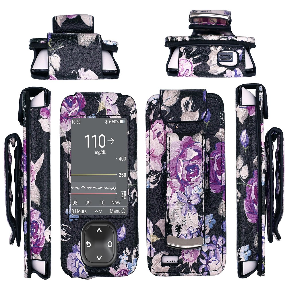 Designed Fitted Leather Case W/Screen Protector (Lanyard Included) for Dexcom G7 / G6 Receiver (BFL-2)