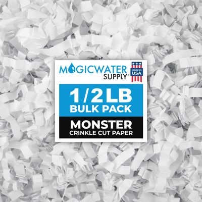 MagicWater Crinkle Cut Paper for Gift Baskets - 1/2 LB - Monster White - Perfect for Shredded Paper Filler, Basket Filler, Gift Boxes, Bridesmaid Gifts, Christmas Stuffers  Ideal for All Occasions