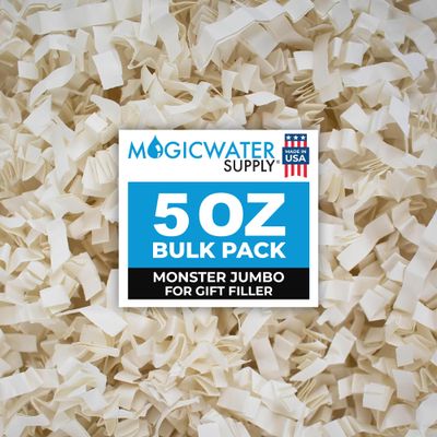 MagicWater Supply - 5 oz - Monster Ivory - Jumbo Large Cut Crinkle Cut Paper Shred Filler great for Gift Wrapping, Basket Filling, Birthdays, Weddings, Anniversaries