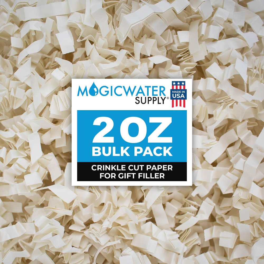 MagicWater Supply - 2 oz - Monster Ivory - Jumbo Large Cut Crinkle Cut Paper Shred Filler great for Gift Wrapping, Basket Filling, Birthdays, Weddings, Anniversaries