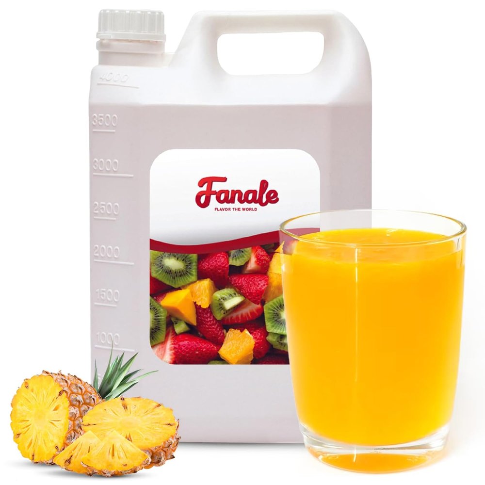 Fanale Premium Flavoring Concentrated Syrup for Bubble Tea 11 lb | Pineapple Flavor Syrup | for Boba Tea, Smoothies, Slushes, Desserts | 11lb | Pack of 4 | SRP100-CS