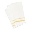 White Cloth Like Dinner Napkins with Gold Border - 1/6 Fold 12"x16" Single Use Linen Feel Disposable Guest Towels, Absorbent, Soft, Elegant, Bathroom Hand Towel, Party, Weddings, Tablesetting (140) view 1