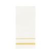 White Cloth Like Dinner Napkins with Gold Border - 1/6 Fold 12"x16" Single Use Linen Feel Disposable Guest Towels, Absorbent, Soft, Elegant, Bathroom Hand Towel, Party, Weddings, Tablesetting (140) view 2