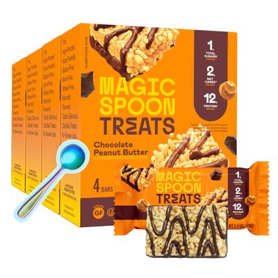 Magic Spoon Treats - 16 High Protein Bars, Chocolate Peanut Butter - High Protein Gluten Free Snack - Sugar & Gluten Free Free Protein Cereal Bar - Low Carb & Keto Friendly - Healthy Snacks