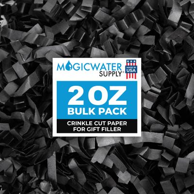 MagicWater Supply - 2 oz - Monster Black - Jumbo Large Cut Crinkle Cut Paper Shred Filler great for Gift Wrapping, Basket Filling, Birthdays, Weddings, Anniversaries