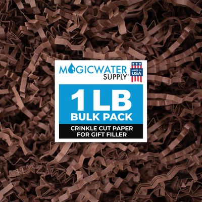 MagicWater Supply Crinkle Cut Paper Shred Filler-1LB Coffee Brown-Decorative & Protective Packaging for Bridesmaid Gifts & Bridesmaid Proposal Gifts Holiday Stuffers Birthdays Wedding & Anniversaries
