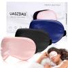 Sleep Mask Silk Eye Cover for Sleeping - Super Soft Blackout for Women Men, Side Sleepers With Adjustable Straps - Travel, 3 Pack view 1