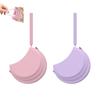 2 Pack Silicone Retainer Case with Vent Holes Lanyard Aligner Case Cute Portable Container Holder Night Guard Case for Travel Girl Women Men Kids (Purple+Pink) view 1