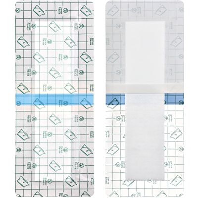 14 Pcs Long Waterproof Bandage 4"x12" for Post Knee Replacement Hip Surgery Recovery Shower Protector Surgical Incision Adhesive Larger Wounds Cover Island Dressing Bordered Gauze