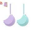 2 Pack Silicone Retainer Case with Vent Holes Lanyard Aligner Case Cute Portable Container Holder Night Guard Case for Travel Girl Women Men Kids (Purple+Blue) view 1