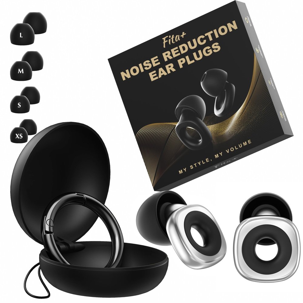 Fita+ Quiet and Showy Ear Plugs Noise Reduction for Concerts (Silver-Vine)