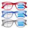 VIDEBLA 3 Pack Progressive Multifocus Reading Glasses Blue Light Blocking for Women Men Multifocal Readers with Spring Hinge (3 Mix Color-2, 2.50, multiplier_x) view 1