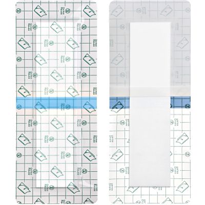 14 Pcs Waterproof Shower Protector Bandage 4"x10" for Post Knee Replacement Hip Surgery Recovery Long Surgical Incision Adhesive Larger Wounds Cover Island Dressing Bordered Gauze