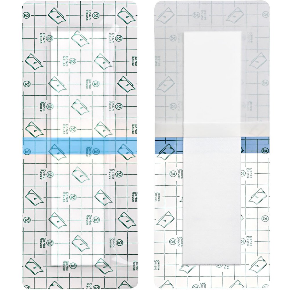 14 Pcs Waterproof Shower Protector Bandage 4"x10" for Post Knee Replacement Hip Surgery Recovery Long Surgical Incision Adhesive Larger Wounds Cover Island Dressing Bordered Gauze