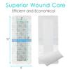 14 Pcs Waterproof Shower Protector Bandage 4"x10" for Post Knee Replacement Hip Surgery Recovery Long Surgical Incision Adhesive Larger Wounds Cover Island Dressing Bordered Gauze view 4