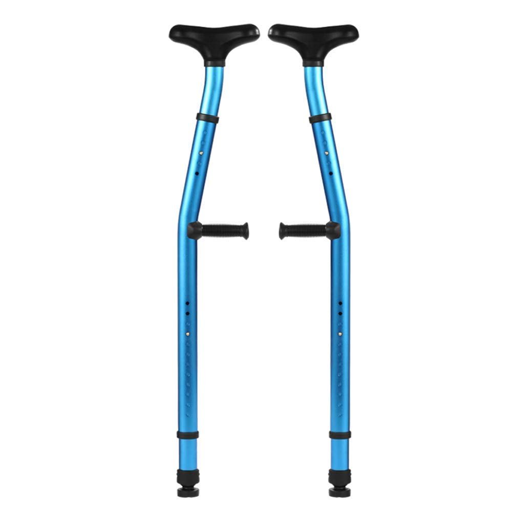 Adjustable Folding Metal Walking Cane Elbow Crutches Ergonomic Underarm Fracture Height Anti-Slip Disabled Stick Arm Single-Turn Thickened Hard Aluminum Alloy Increased Anti-Slip