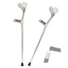Foldable Walking Cane,Aluminum Forearm Crutches for Adults-Comfortable Grip,Adjustable Telescopic Elbow Crutch with Non-Slip Rubber Feet(Pack of 2) (Silver) view 1