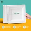 ECO SOUL 10 Inch Compostable Disposable Paper Plates [100 Pack] Food Safe 100% Virgin Bagasse Pulp Heavy Duty Biodegradable Microwave Safe Large Square Dinner Plate for Party, Picnic & BBQ (White) view 3