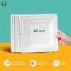 ECO SOUL 8 Inch Compostable Disposable Paper Plates [200 Pack] Food Safe 100% Virgin Bagasse Pulp Heavy Duty Biodegradable Microwave Safe Large Square Dinner Plate for Party, Picnic & BBQ (White) view 3