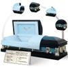 Overnight Caskets in God's Care Metal Funeral Casket with Blue Velvet Interior - 18 Gauge Steel - Fully Appointed Adult Casket - Coffin Featuring Velvet Interior Lining with Pillow and Throw Set view 1