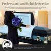 Overnight Caskets in God's Care Metal Funeral Casket with Blue Velvet Interior - 18 Gauge Steel - Fully Appointed Adult Casket - Coffin Featuring Velvet Interior Lining with Pillow and Throw Set view 4