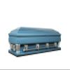 Overnight Caskets Frank Oversized Metal Funeral Casket Blue w/Light Blue Velvet Interior - 18-Gauge Steel -Fully Appointed Adult Casket - Coffin Featuring Velvet Interior Lining w/Pillow & Throw Set view 2