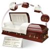 Overnight Caskets Jackson Veneer Wood Funeral Casket w/Cream Velvet Interior - Premium Veneer Hardwood - Fully Appointed Adult Casket - Handcrafted Coffin w/Pillow and Throw Set view 1