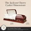 Overnight Caskets Jackson Veneer Wood Funeral Casket w/Cream Velvet Interior - Premium Veneer Hardwood - Fully Appointed Adult Casket - Handcrafted Coffin w/Pillow and Throw Set view 3