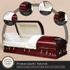Overnight Caskets Belmont Veneer Wood Funeral Casket w/Almond Velvet Interior - Premium Veneer Hardwood - Fully Appointed Adult Casket - Handcrafted Coffin w/Pillow and Throw Set view 2