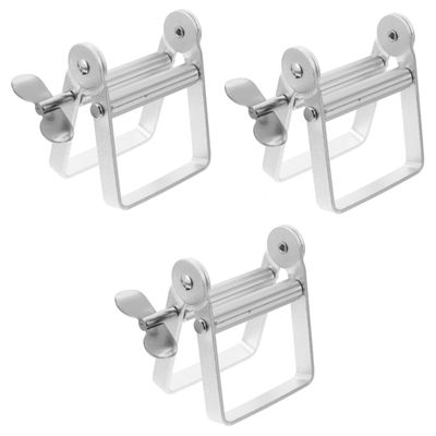 3pcs Stainless Steel Extruder Metal Squeezer Lotion Squeeze Supply Hairdressing Squeezer Aluminum Alloy Squeezer Hair Dye Removal Tool Home Squeezer Lotion Squeeze Accessory
