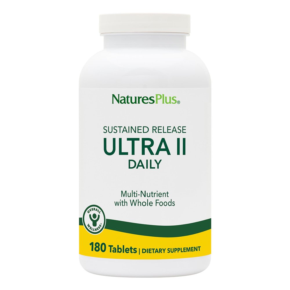 NaturesPlus Ultra II Daily - 180 Tablets, Pack of 2 - Multivitamin with Whole Foods for Overall Well-Being - Supports Energy & Immune Health - Sustained Release - 360 Servings