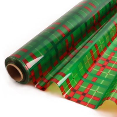 CMFYHM Christmas Cellophane Wrap Roll (34" x 100Ft) 3 Mil Thicken Long Film Gift Wrappings for Baskets, Box,Wine, Christmas Decor
