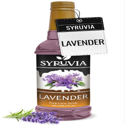 Syruvia Coffee Syrup, Lavender Flavored Syrup for Drinks, Lattes, and Desserts  25.4 fl oz