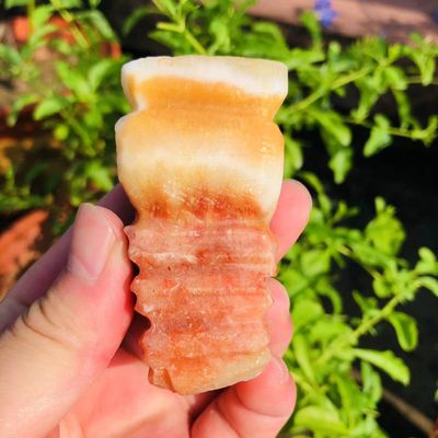 Natural Quartz Mineral Specimen Meat Pork Belly Bacon Stone Collection Gift 70mm-80mm 1pc