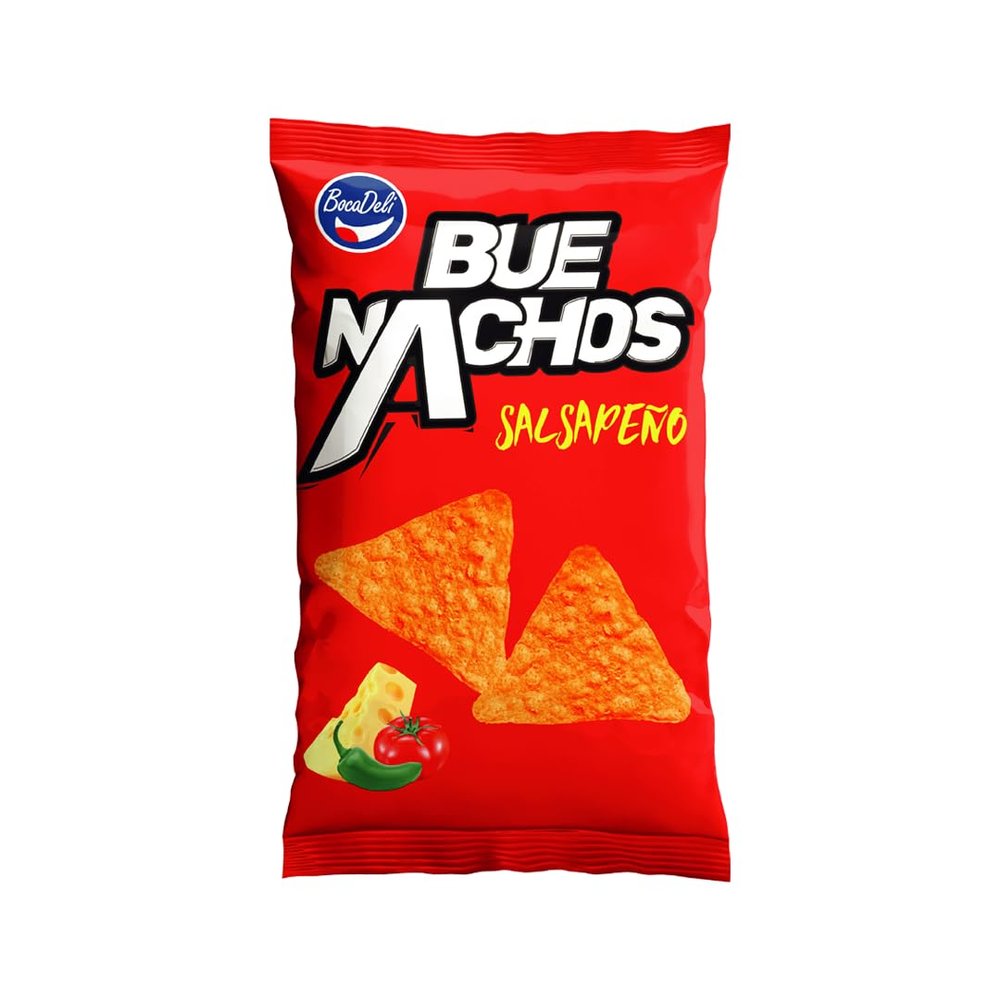 Bocadeli BueNachos Salsapeo, Cheese Hot and Hot Sauce Flavored Tortillla Chips, 5.7 oz (1 Pack)