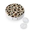 Meaudiwes Contact Lens Case Kit, Eyeglasses Case with Mirror Tweezers Remover Tool Solution Bottle, Brown Skin Milk Cow Print Portable Storage Kit for Travel view 1